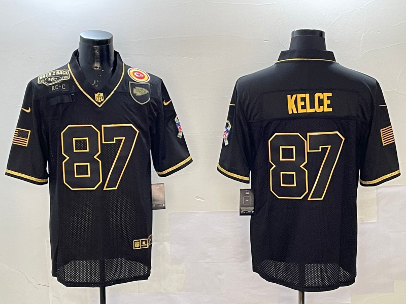 Men Kansas City Chiefs #87 Kelce black 2025 Nike Limited NFL Jersey